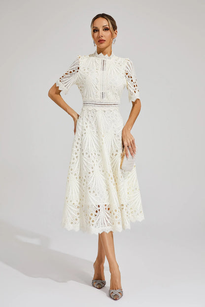 Willow | Vestido midi de encaje elegante para mujer