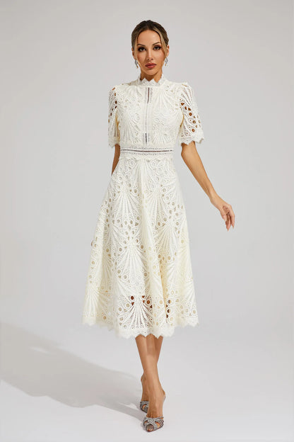 Willow | Vestido midi de encaje elegante para mujer