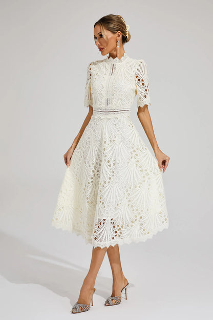 Willow | Vestido midi de encaje elegante para mujer