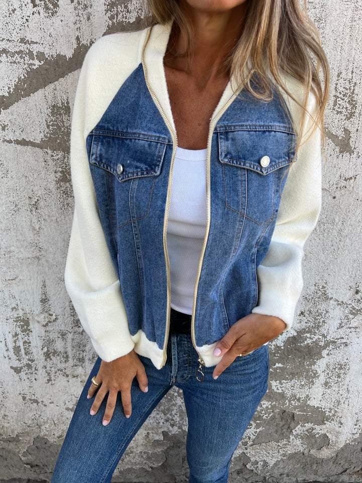 Everyday Zip-Up Jacket with V-Neck Style