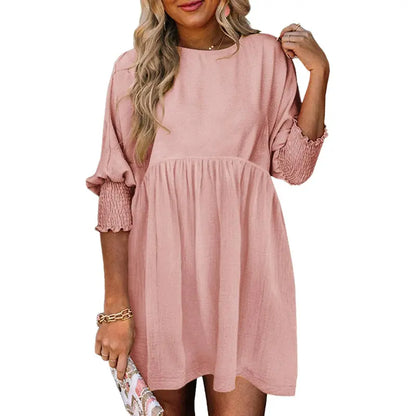 Casual Loose Fit Short Sleeve Mini Dress