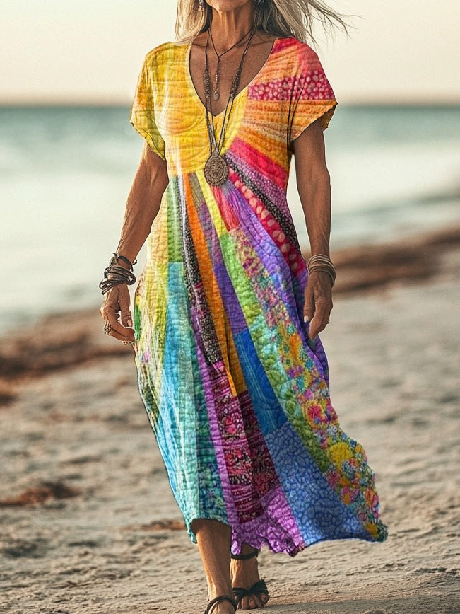 Vestido con diseño de sol bohemio