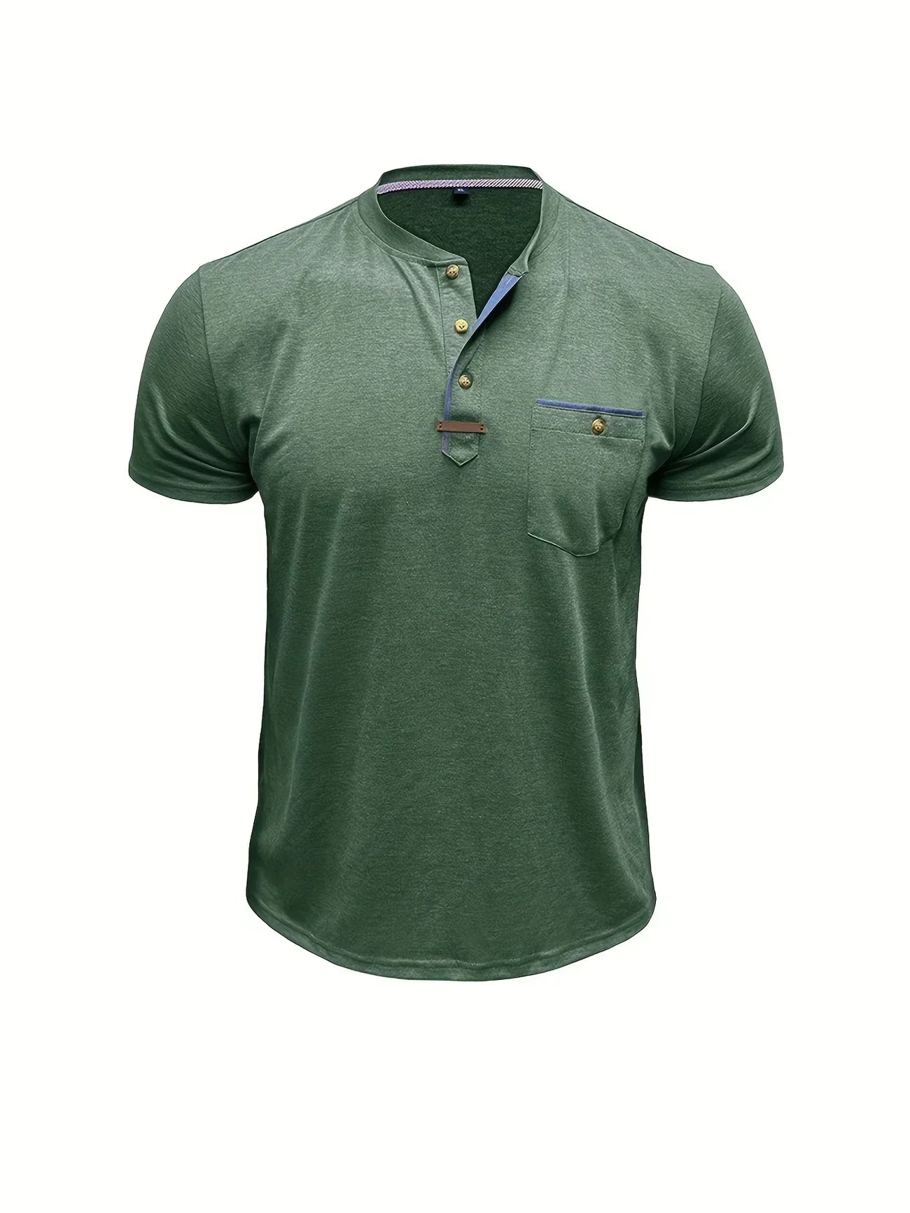 Slade | Camisa clásica de cuello redondo con bolsillo