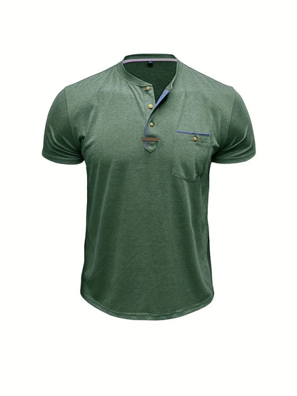 Slade | Camisa clásica de cuello redondo con bolsillo