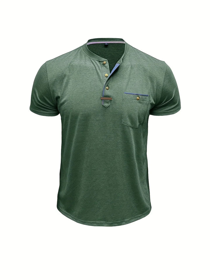 Classic Round Neck Pocket Shirt