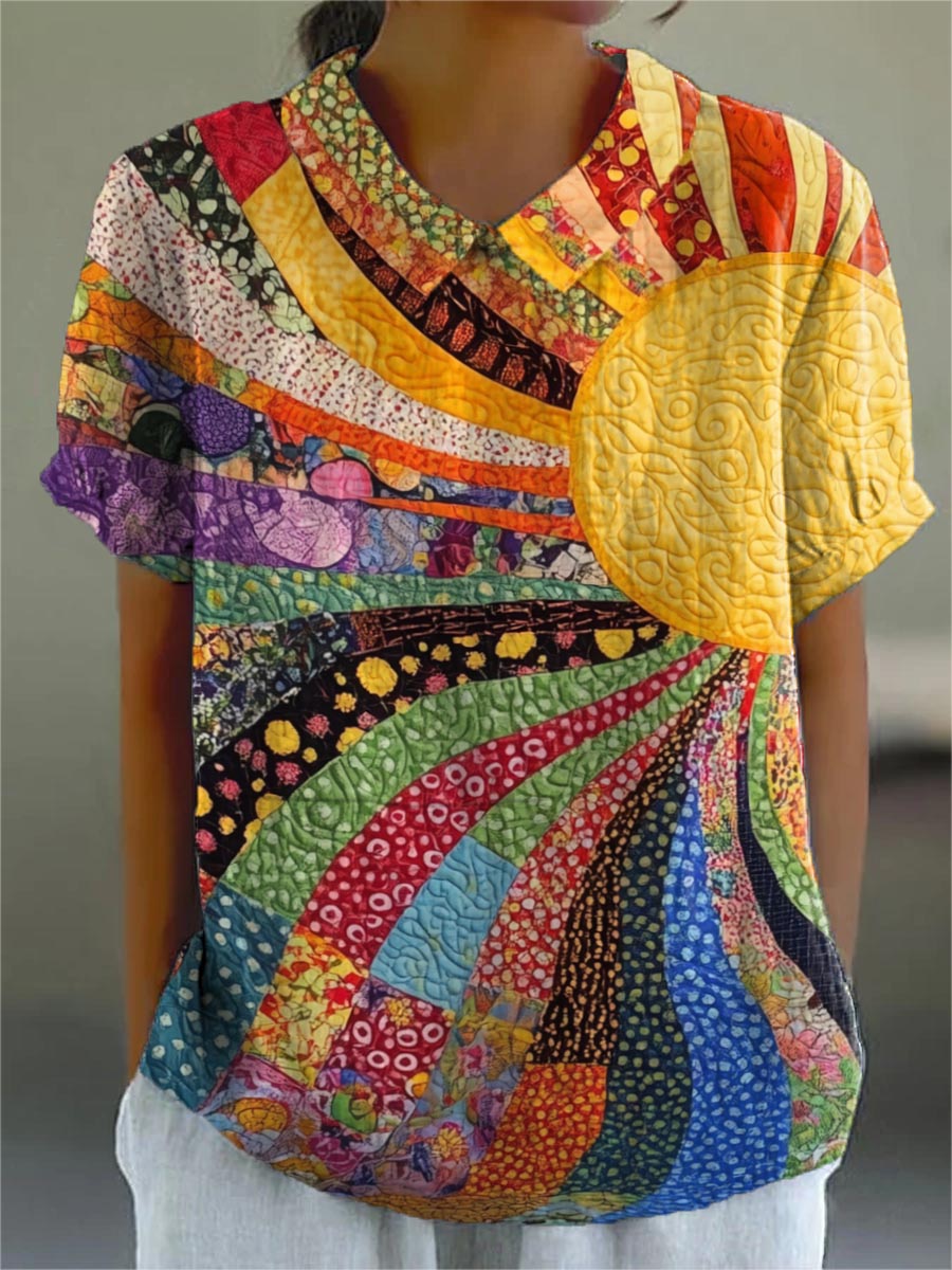 Lila | Camisa Patchwork Rayos de Sol