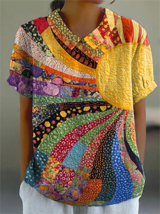 Lila | Camisa Patchwork Rayos de Sol