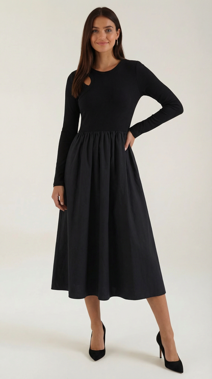Vestido midi de algodón Melissa