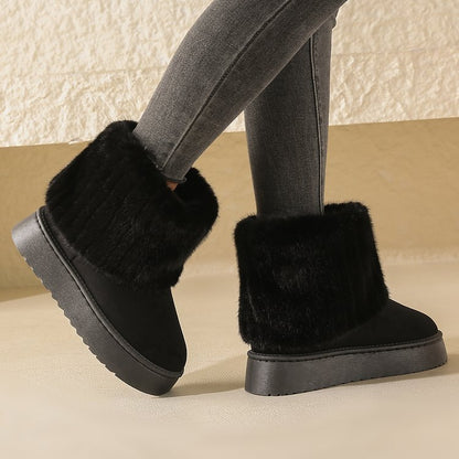 Women's Winter Fur Trim Ankle Boots