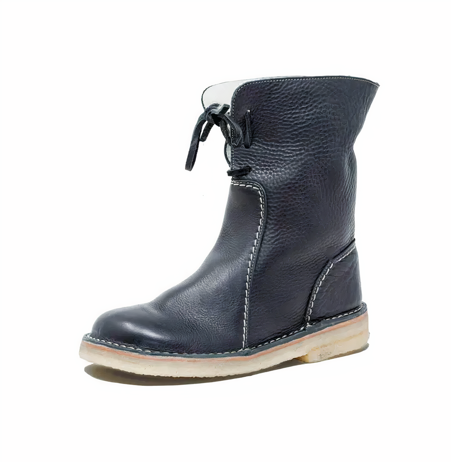 Botas de cuero casuales de media pantorrilla para mujer