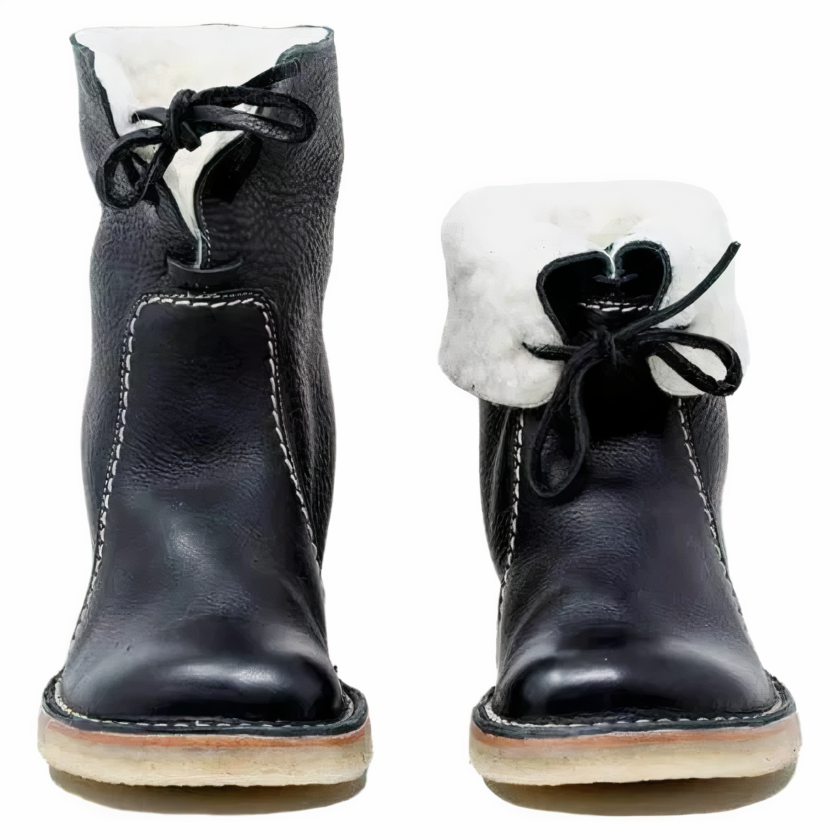 Botas de cuero casuales de media pantorrilla para mujer
