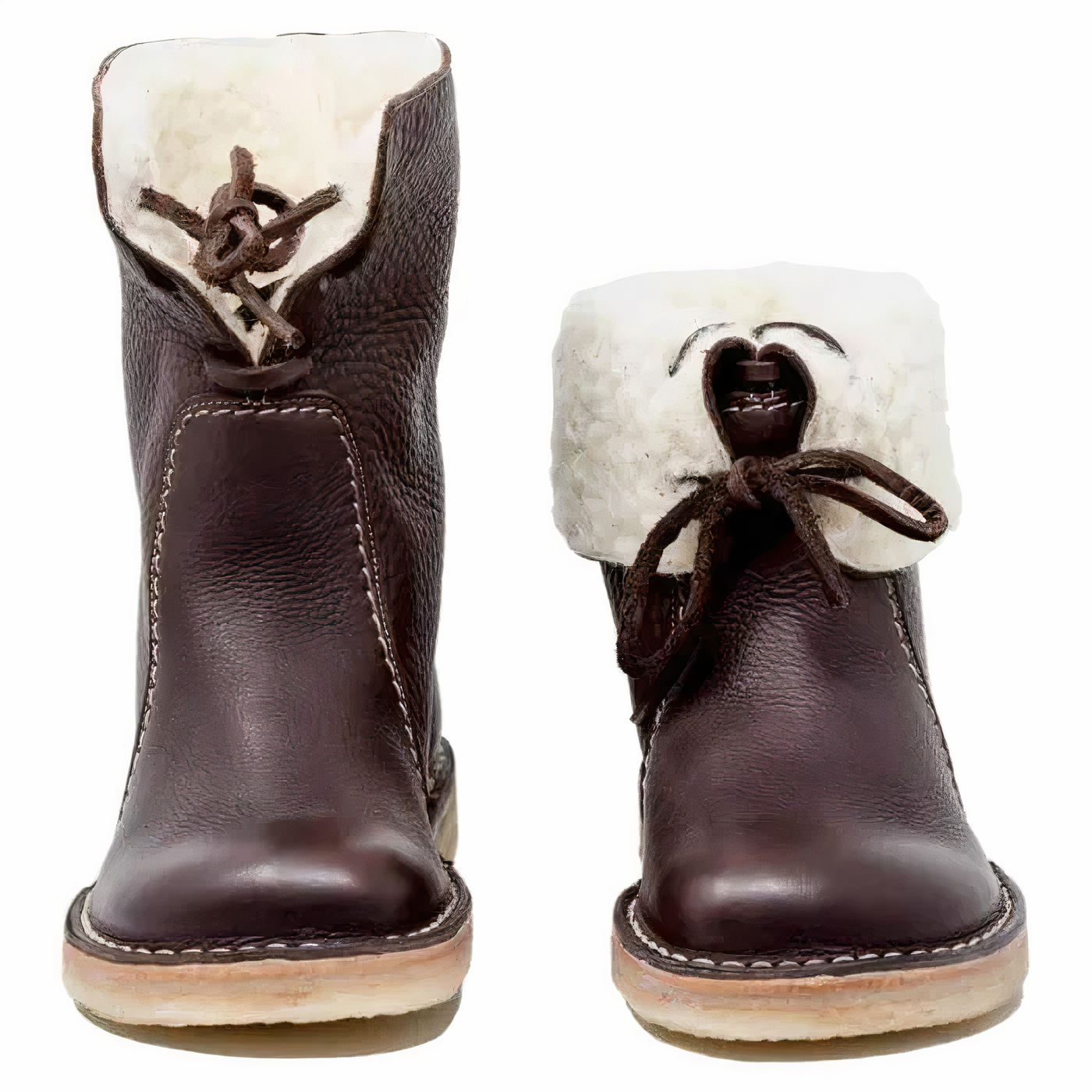 Botas de cuero casuales de media pantorrilla para mujer