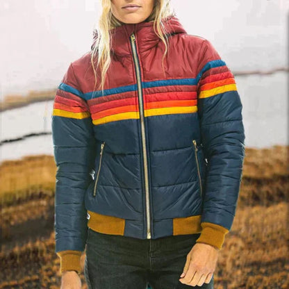 Ashley| Chaqueta acolchada de invierno con bloques de color para mujer