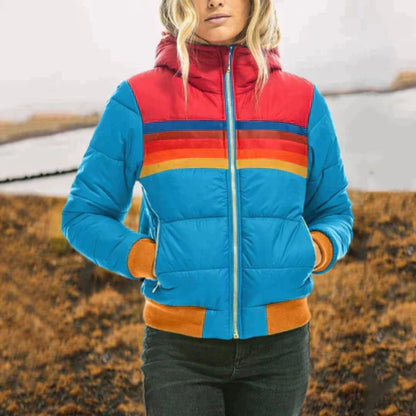 Ashley| Chaqueta acolchada de invierno con bloques de color para mujer