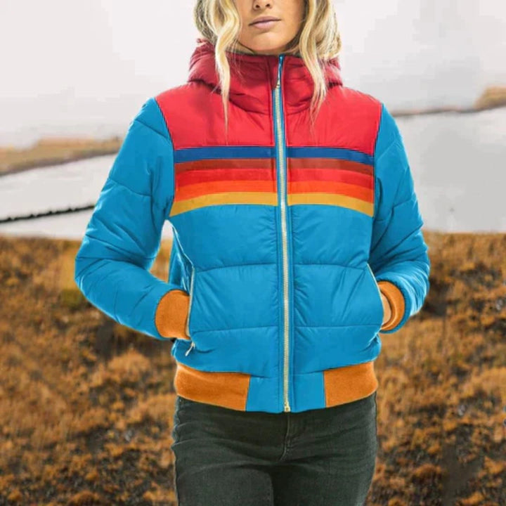 Women's Color-Block Puffer Winter Jacket