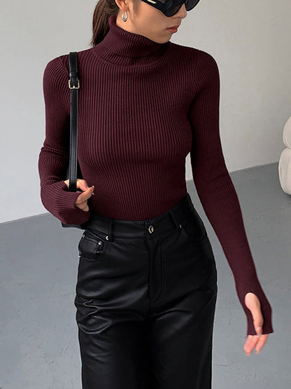 Lucy | Women’s Spring Stylish Ribbed Turtleneck Sweater