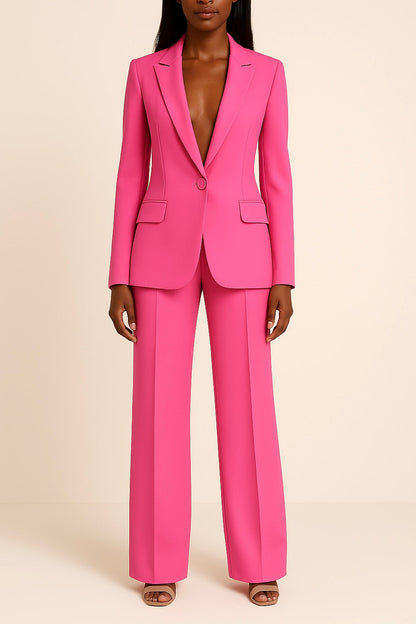 Ella | Conjunto de traje formal elegante con blazer largo a medida para mujer