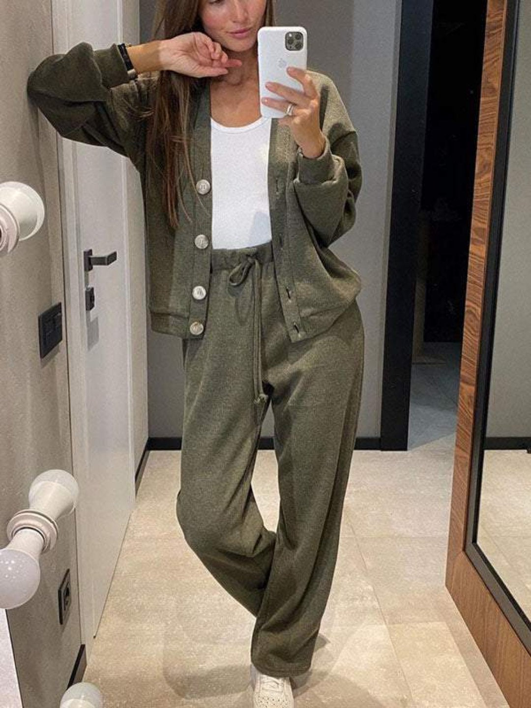 Kylie | Cárdigan holgado con pantalones con cordón para mujer