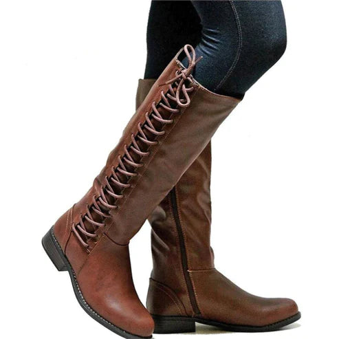 Michelle | Botas altas hasta la rodilla con cordones para mujer