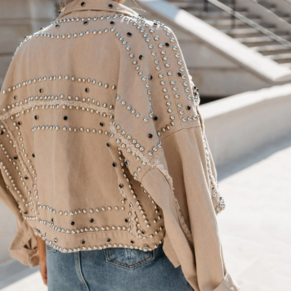 Rachel | Women’s Studded Short Cropped Casual Jacket