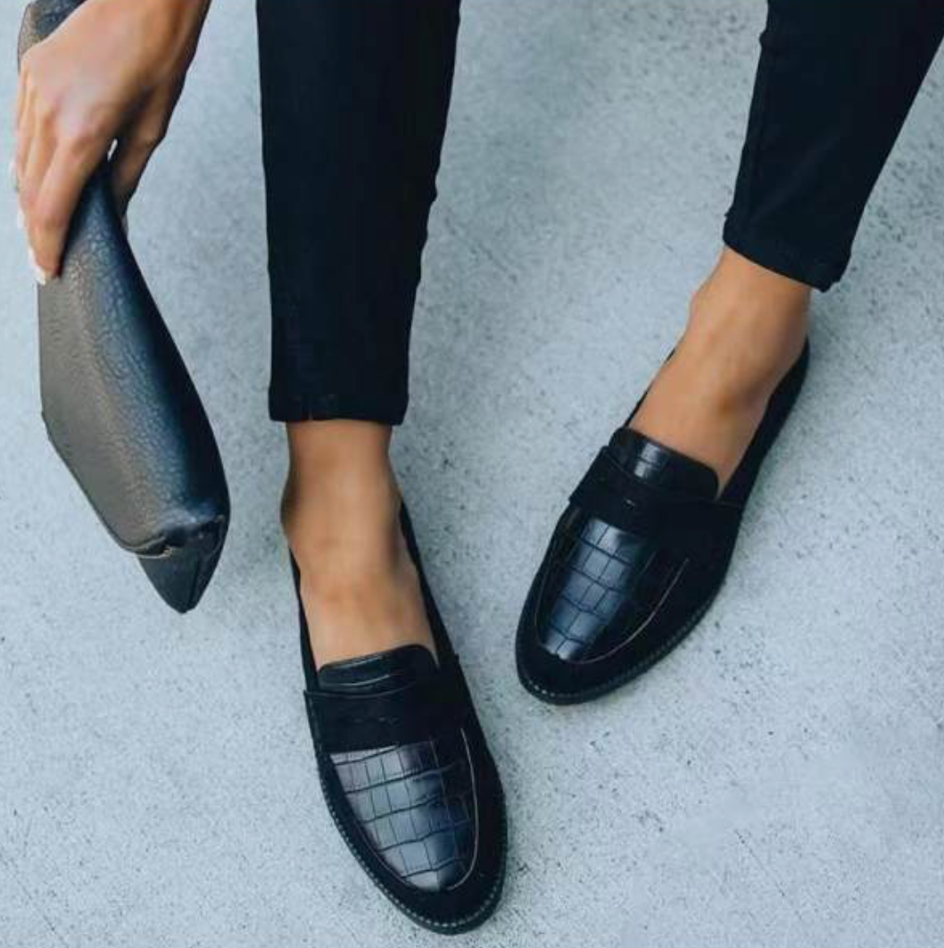 Hannah | Mocasines con textura de cocodrilo para mujer