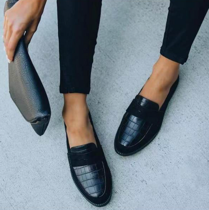 Hannah | Mocasines con textura de cocodrilo para mujer