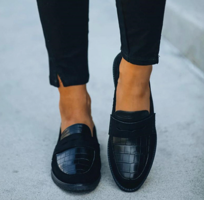 Hannah | Mocasines con textura de cocodrilo para mujer