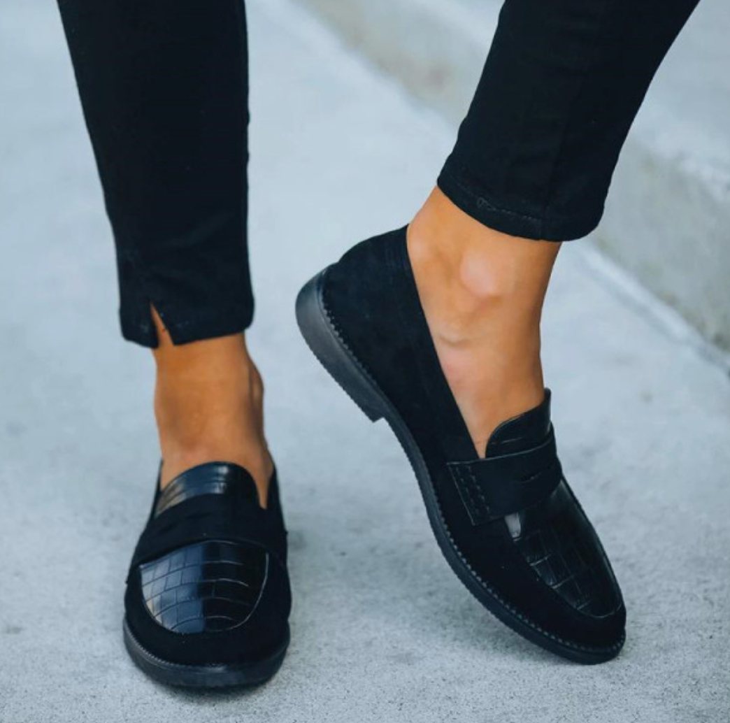 Hannah | Mocasines con textura de cocodrilo para mujer