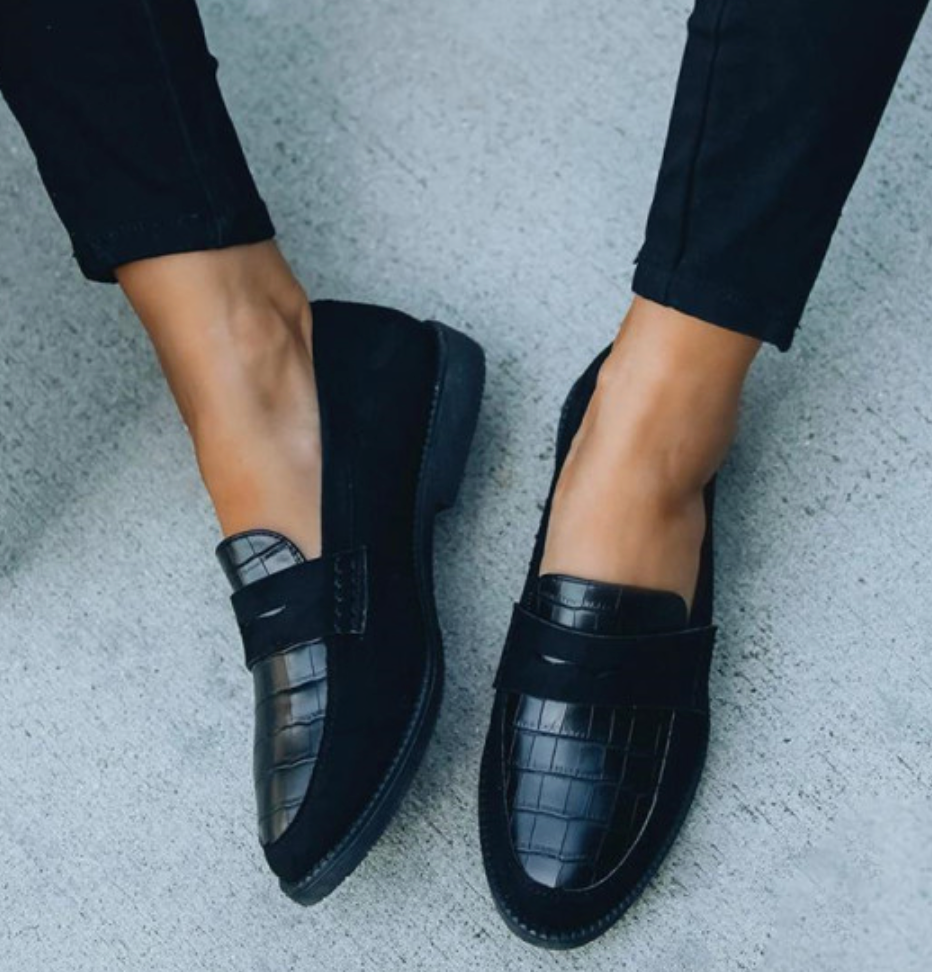 Hannah | Mocasines con textura de cocodrilo para mujer