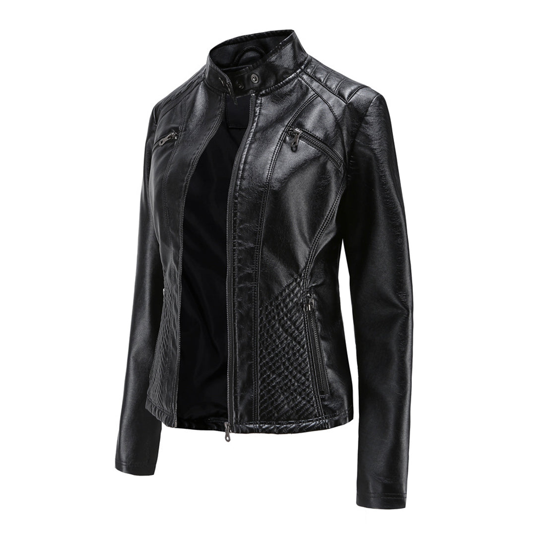 Heather | Chaqueta biker clásica con cremallera para mujer