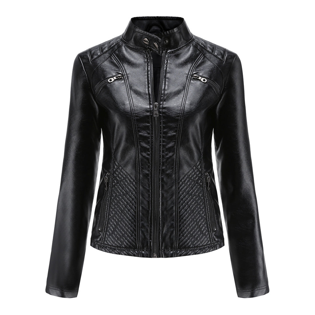 Heather | Chaqueta biker clásica con cremallera para mujer