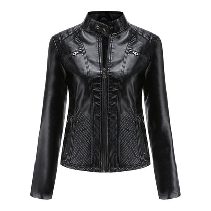 Heather | Chaqueta biker clásica con cremallera para mujer
