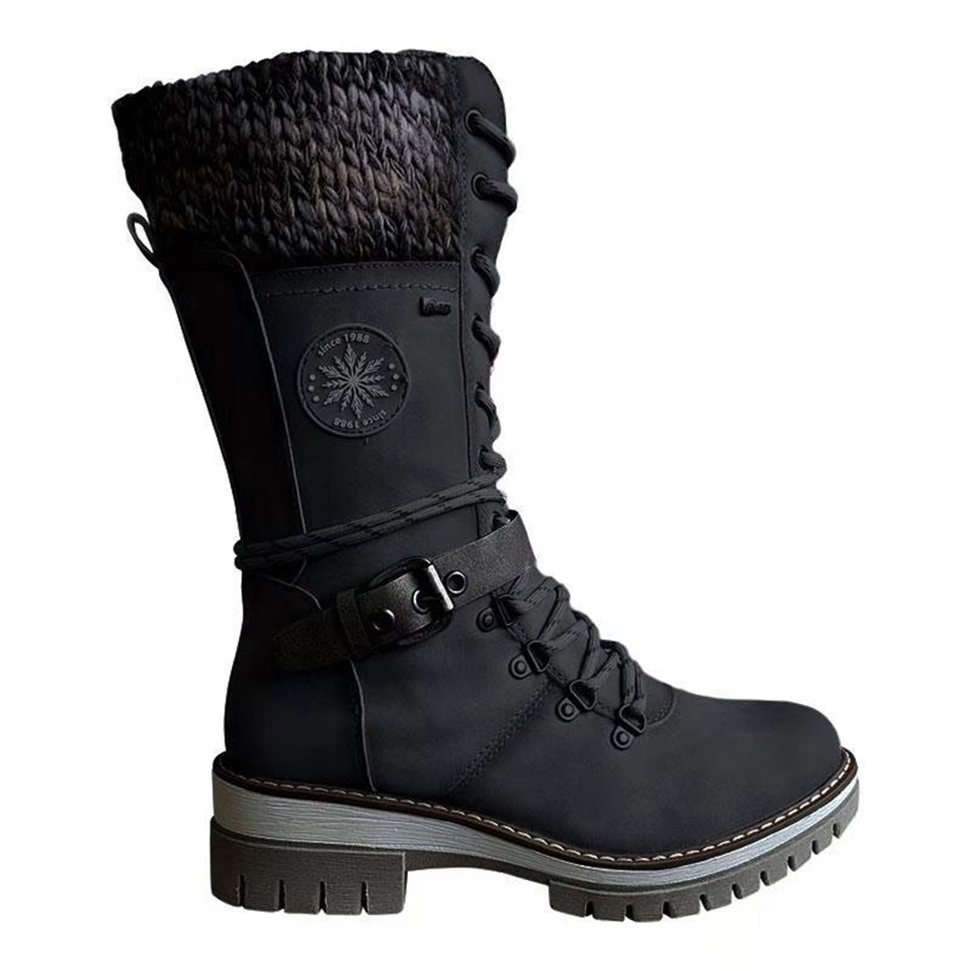 Women’s Lace-Up Winter Boots with Knit Cuff