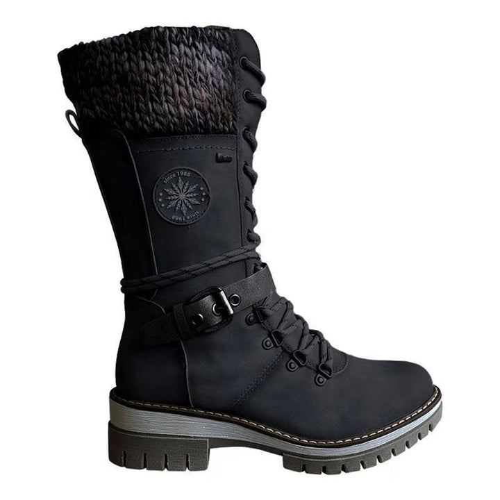 Women’s Lace-Up Winter Boots with Knit Cuff