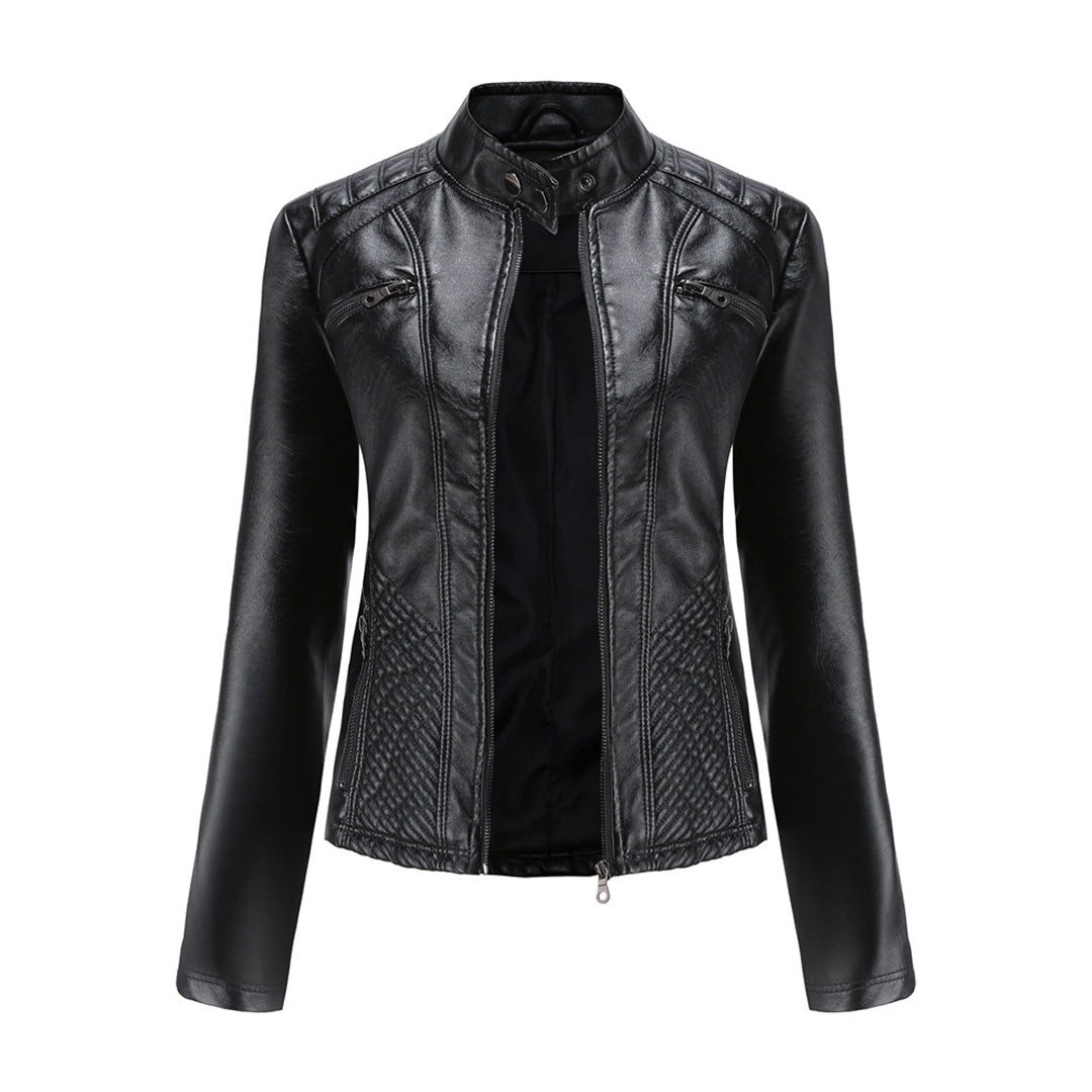 Heather | Chaqueta biker clásica con cremallera para mujer