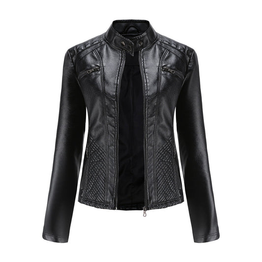 Heather | Women’s Classic Zip-up Biker Jacket