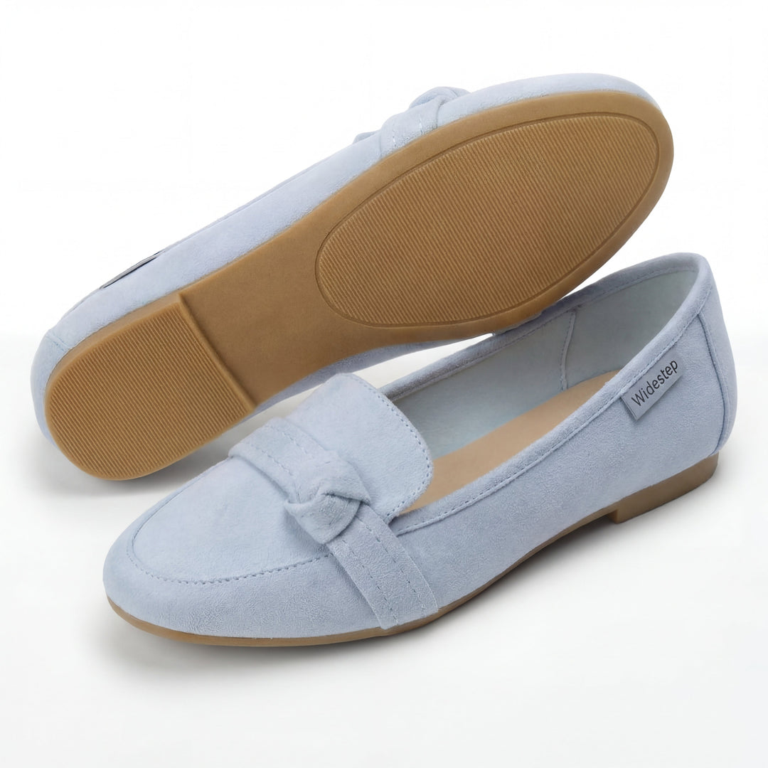 Women's Classic Slip-On Real Leather Loafers with Elegant Knot Detail