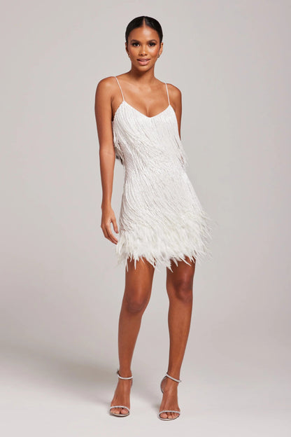 Margaret | Women’s Cocktail Dress with Fringe Feathers