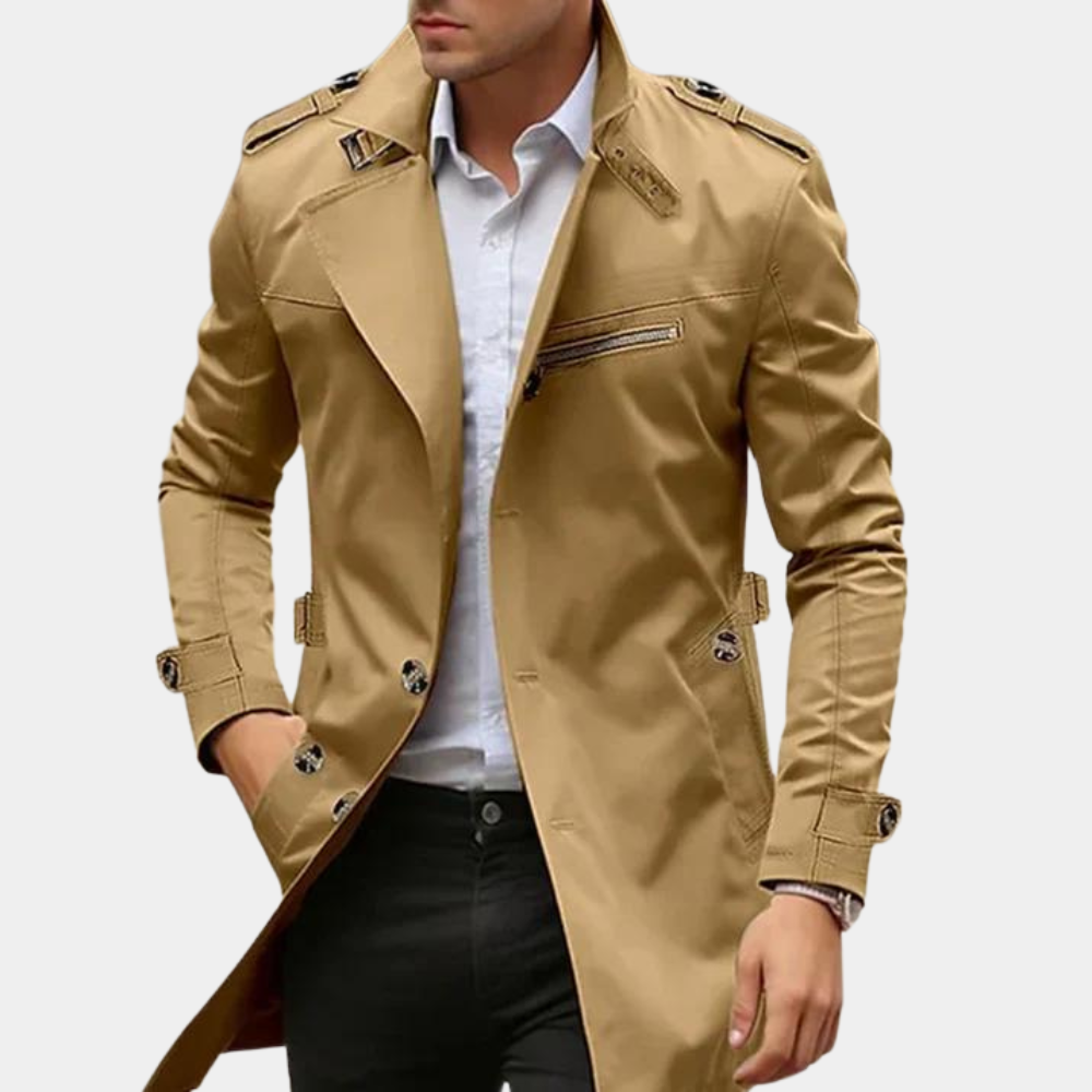 Jason | Gabardina cruzada entallada para hombre