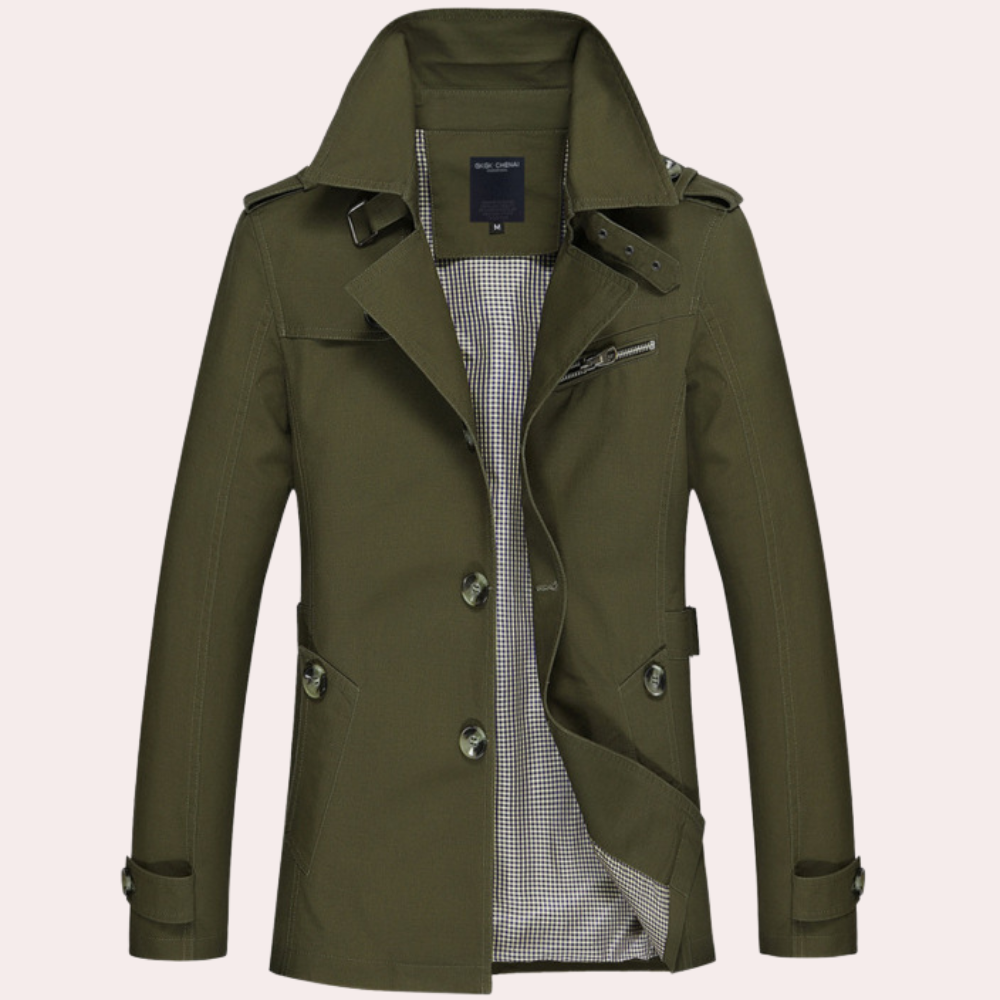 Jason | Gabardina cruzada entallada para hombre