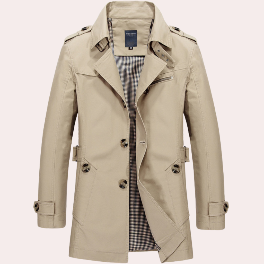 Jason | Gabardina cruzada entallada para hombre