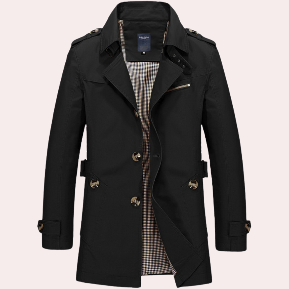 Jason | Gabardina cruzada entallada para hombre