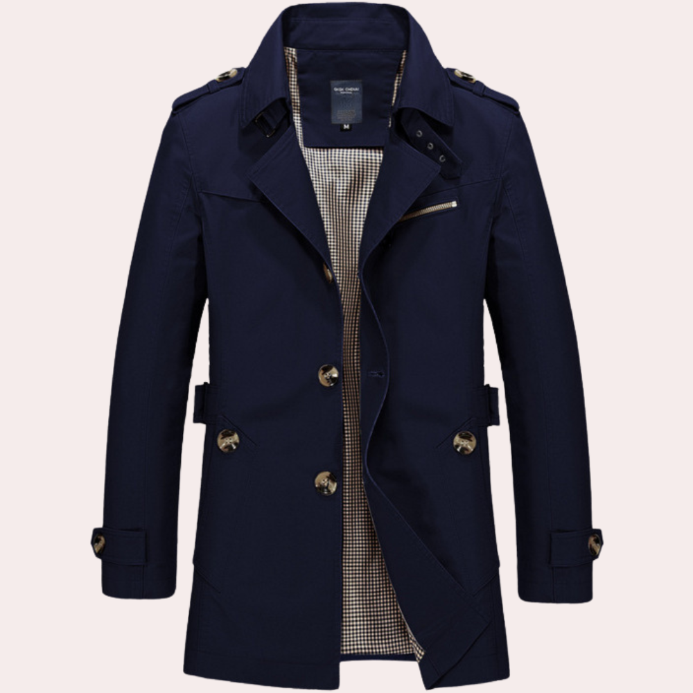 Jason | Gabardina cruzada entallada para hombre