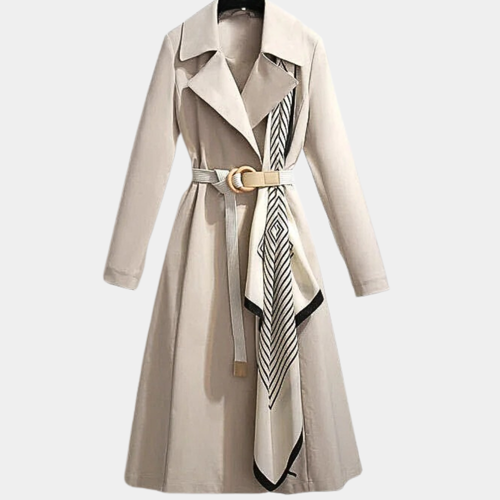 Dakota | Elegante abrigo cruzado con cinturón para mujer
