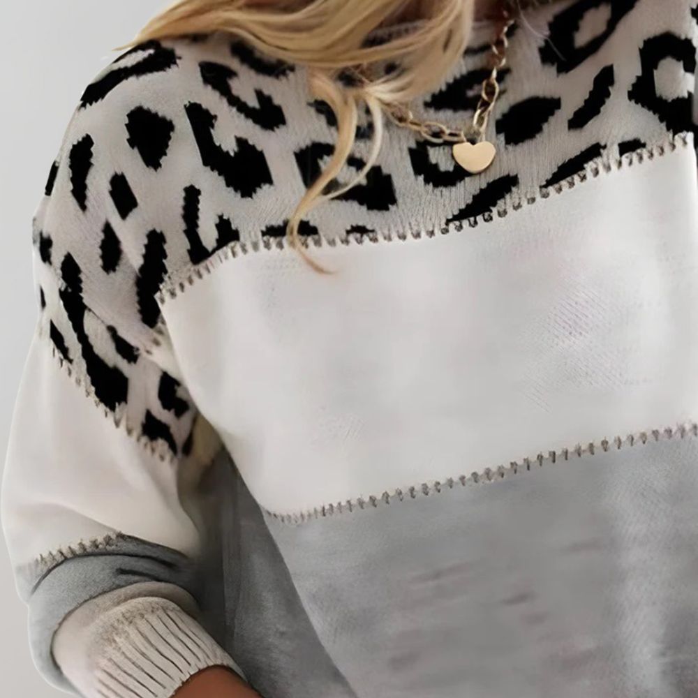 Charlene | Suéter holgado con estampado de leopardo