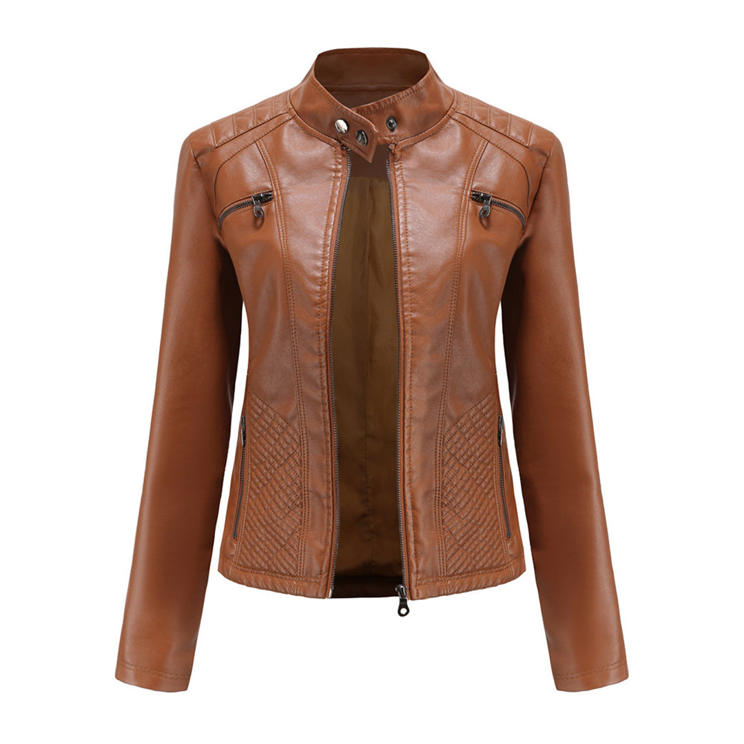 Heather | Chaqueta biker clásica con cremallera para mujer