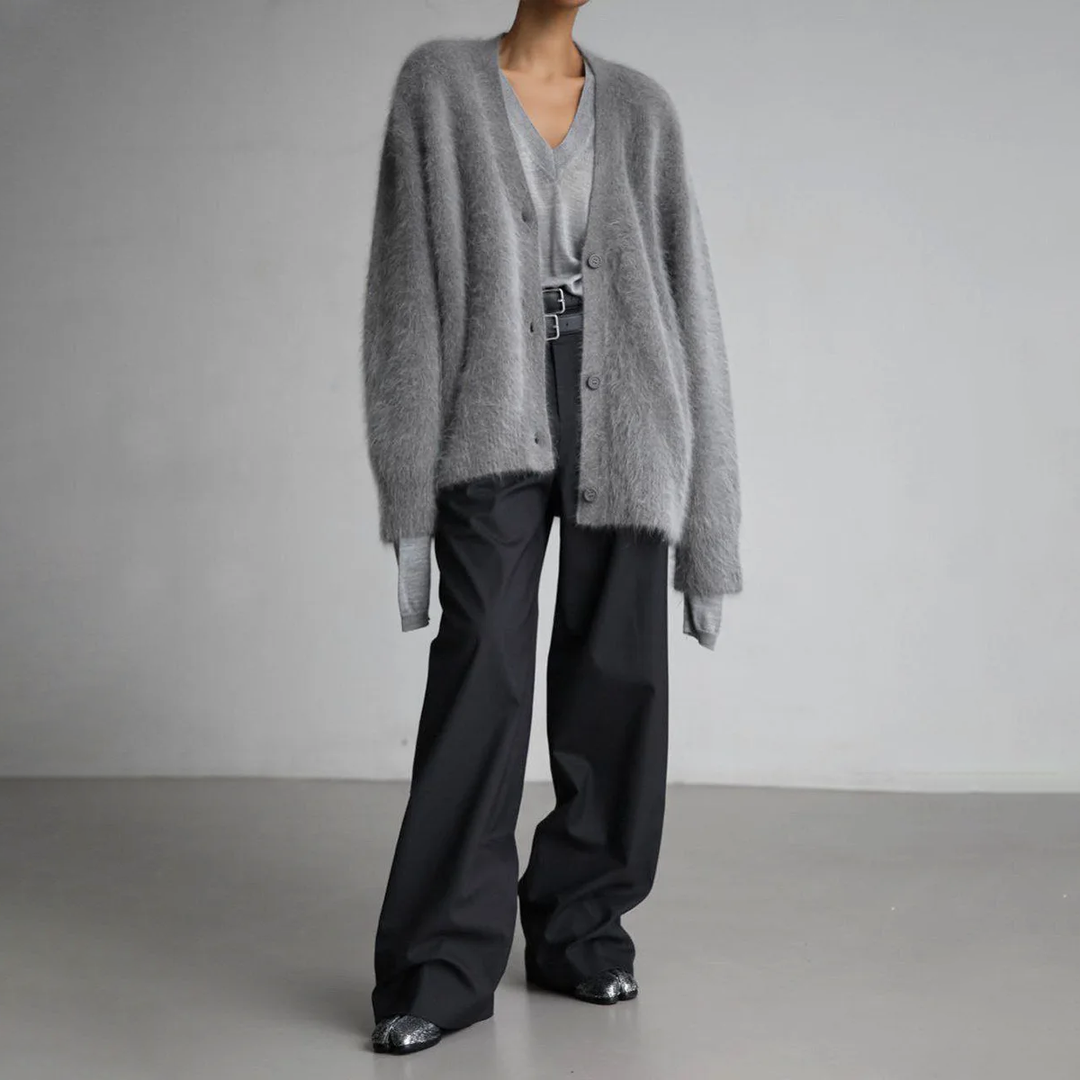 Women’s Relaxed Fit Fluffy Knit Cardigan