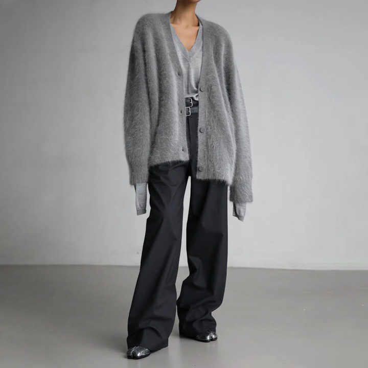 Women’s Relaxed Fit Fluffy Knit Cardigan