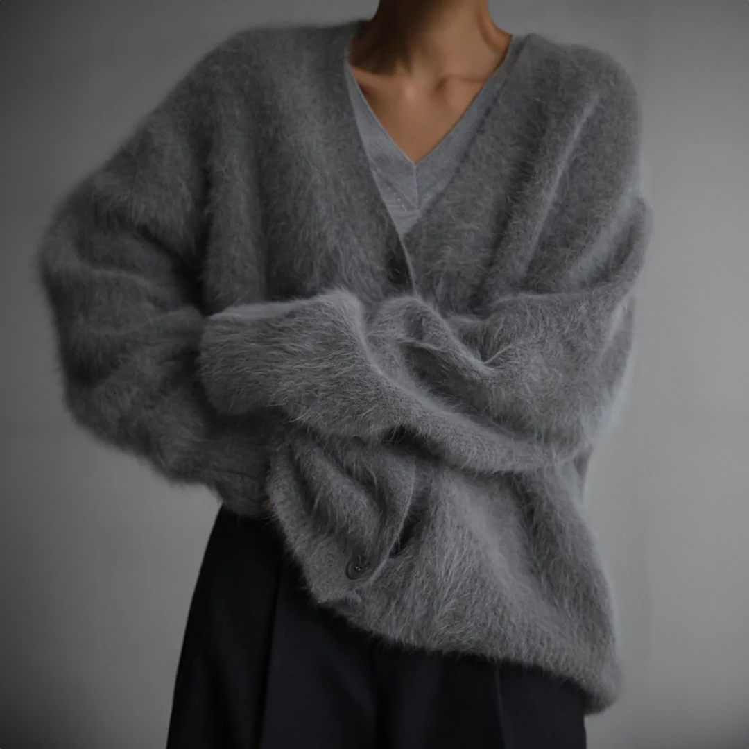 Women’s Relaxed Fit Fluffy Knit Cardigan