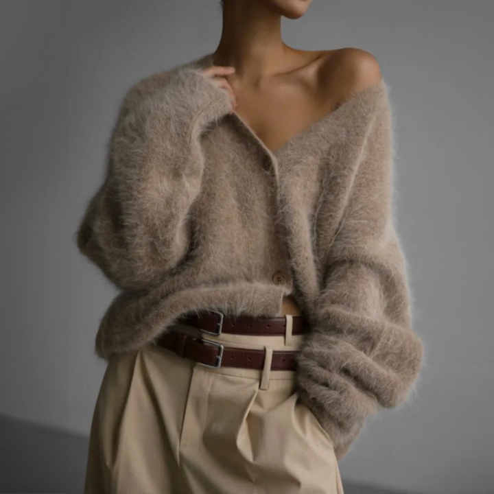 Women’s Relaxed Fit Fluffy Knit Cardigan
